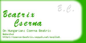 beatrix cserna business card